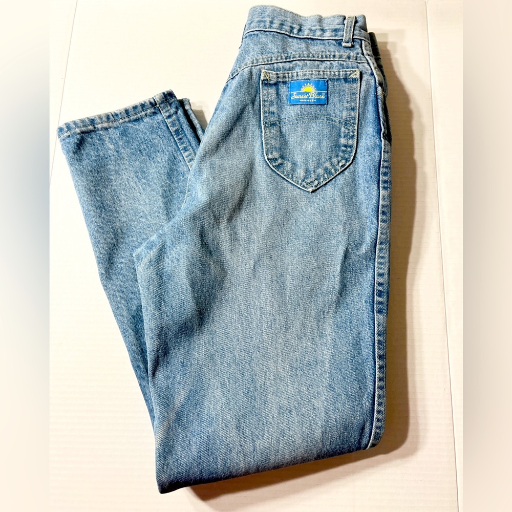Vintage Women’s Jeans Size 14 28/28‎ Light Wash Sunset Blues Made In USA Classic